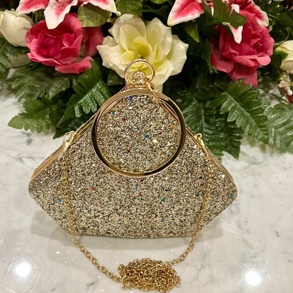 Alessia Gold Multi Sequin Clutch.